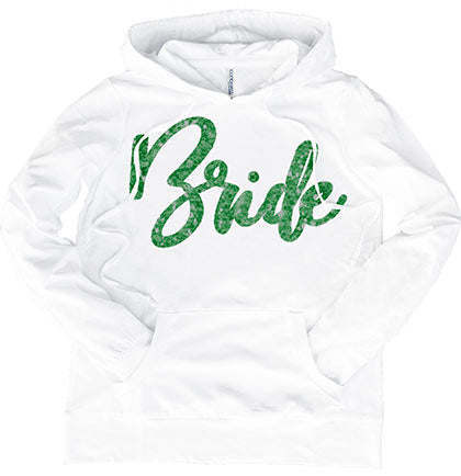 Glam Bride Green Pullover White Hoodie