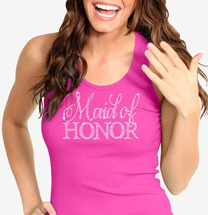 Maid of Honor Flirty Tank Top: Hot Pink •
