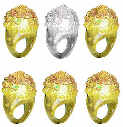 Yellow &amp; White Bumpy Light Up Ring