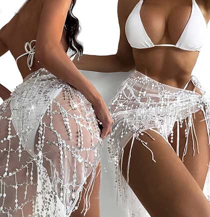 Sequin Bridal White Sarong