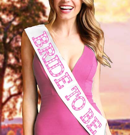 Bride to Be Pink Gingham Sash