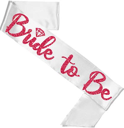 Bride to Be Diamond White Sash
