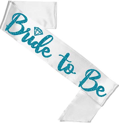 Bride to Be Diamond White Sash