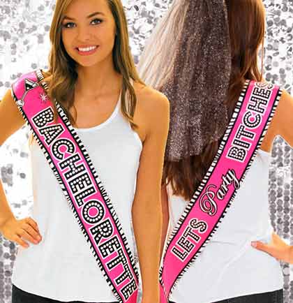 Front &amp; Back Print Bachelorette Sash