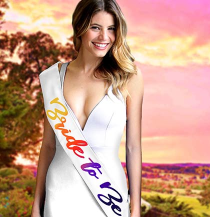 Glam Bride to Be Tequila Sunrise Ombre Sash