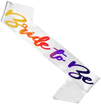 Bride to Be Tequila Sunrise Ombre &amp; Sam Pen*s Purple Sash - Set of 2