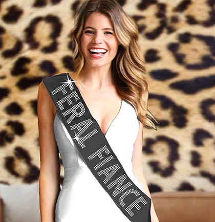 Feral Fiance Rhinestone Sash