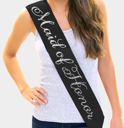 Flirty Maid Of Honor Rhinestone Sash