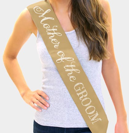 Flirty Mother of the Groom Rhinestone Sash