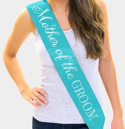 Flirty Mother of the Groom Rhinestone Sash
