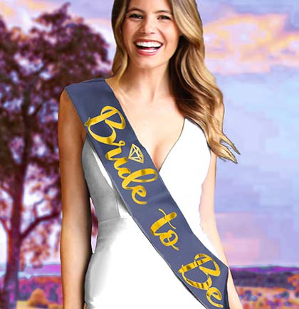 Bride to Be Diamond Gold Metallic Sash
