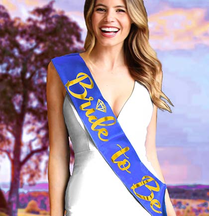 Bride to Be Diamond Gold Metallic Sash