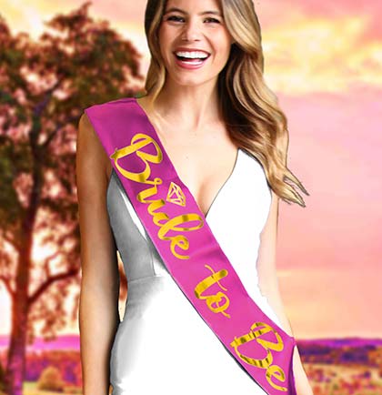 Bride to Be Diamond Gold Metallic Sash