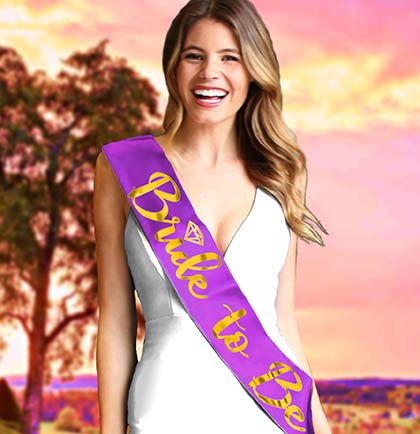Bride to Be Diamond Gold Metallic Sash