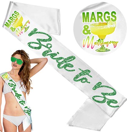 Margs &amp; Matrimony Glam Green Bride to Be Sash