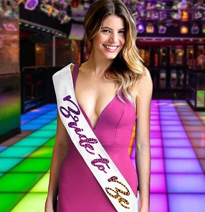 Bride to Be Ombre Animal Print &amp; Black Sam Pen*s Sash - Set of 2