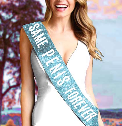 Bride to Be Ombre &amp; Sam Pen*s Light Aqua Blue Sparkle Sash - Set of 2