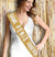 Bride to Be Tequilla Sunrise Ombre & Sam Pen*s Gold Sparkle Sash - Set of 2