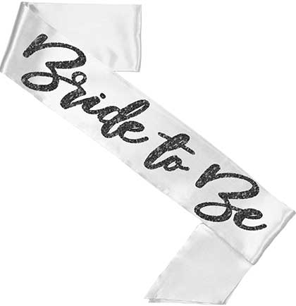 Glam Black Bride to Be Sash