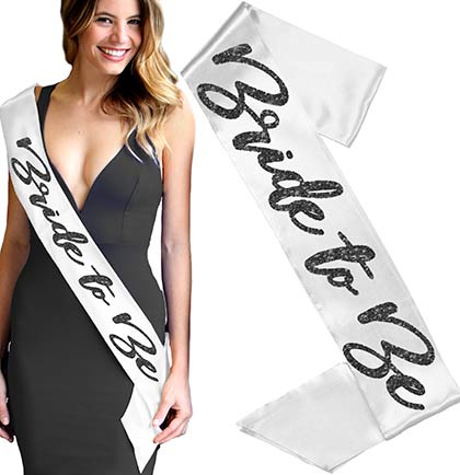 Glam Black Bride to Be Sash