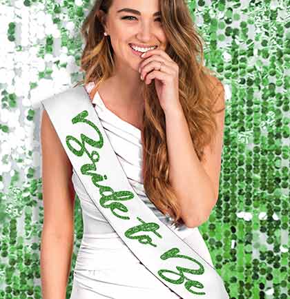 Glam Green Bride to Be Sash