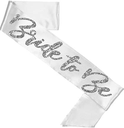 Glam Silver Bride to Be Sash