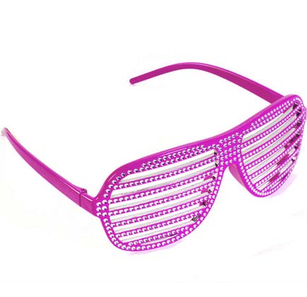 Hot Pink Bling Shutter Sunglasses