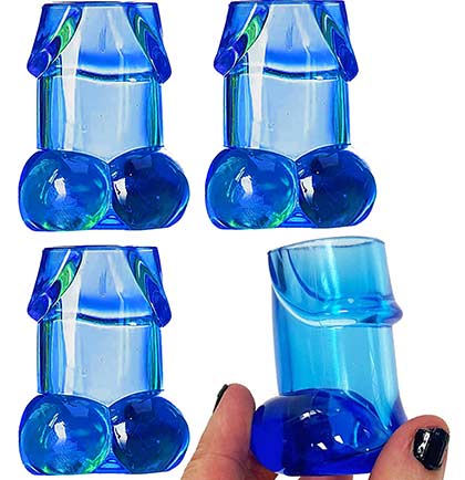 Blue Pecker Shot Glasses - Set of 4