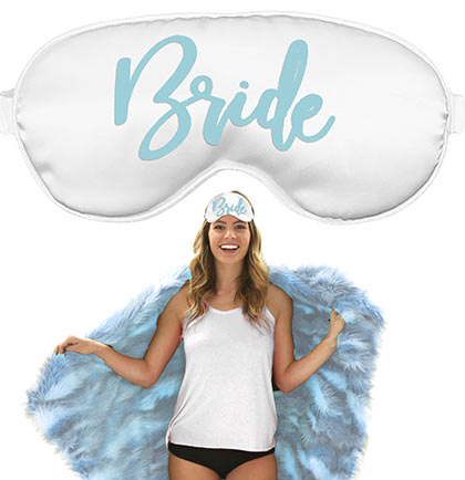 Light Blue Glam Bride White Mask
