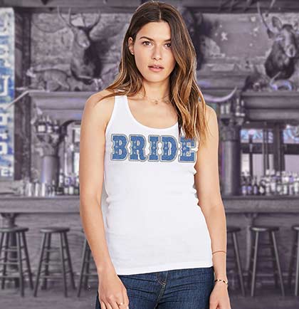 Blue Bride Western White Tank Top