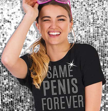 Same Pen*s Forever Rhinestone Black Tee