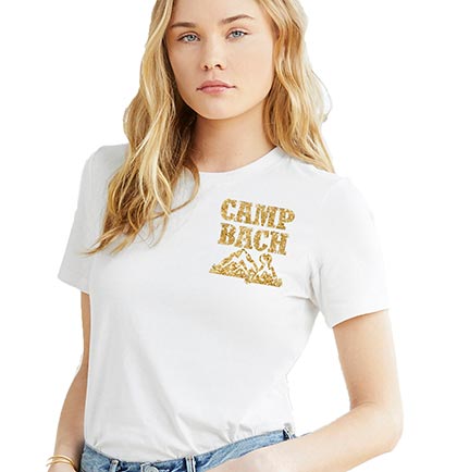 Gold Glitter Camp Bach Tshirt