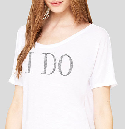 I Do Rhinestone Flowy Tee