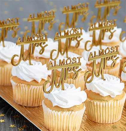 Almost Mrs. Gold Toppers - Set of 10