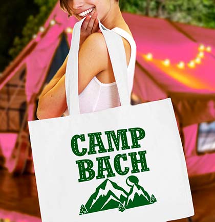 Camp Bach Large Canvas White Tote