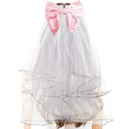 Perfect White Veil with Blush Bow | Bride Supplies  display picture 1