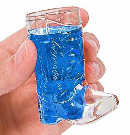 Clear Plastic Western Boot Shaped Shot Glass