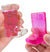 Pink & Clear Plastic Western Boot Shaped Shot Glass Set of 8