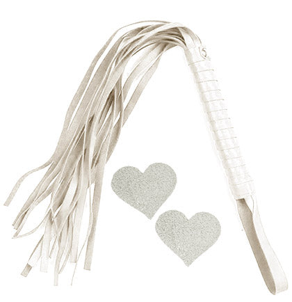 Silver Heart Shaped Glitter Pasties & Cream Whip Set