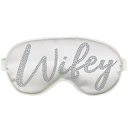 Rhinestone Wifey White Mask, Scrunchie &amp; Nail File Set