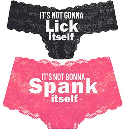 White Lick Itself & Spank Itself Panty Set 2pc