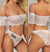 Black Glam Bride White Lace Lingerie Set