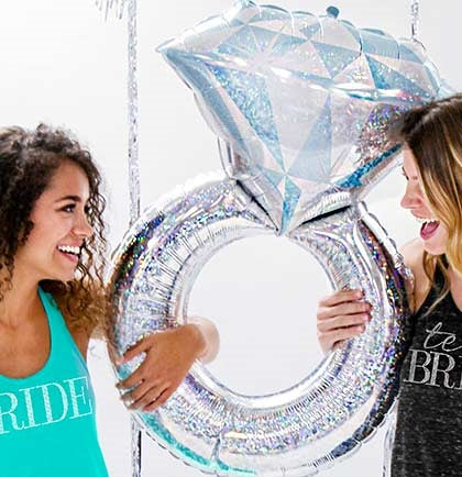 Holographic Band Wedding Ring Shaped Mylar Balloon - 38"