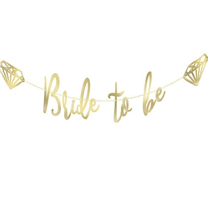 Gold Metallic Bride To Be Banner | Bachelorette Party Decorations | The  House Of Bachelorette