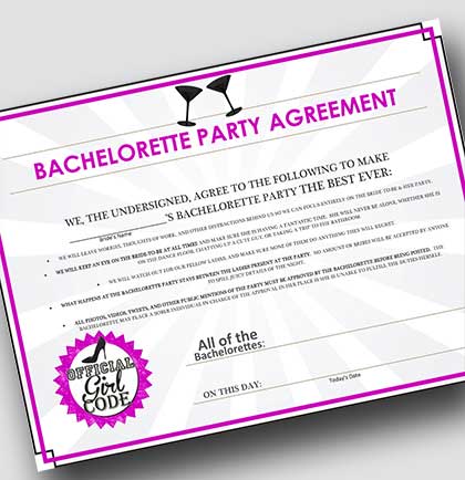 Bachelorette Party Agreement Download