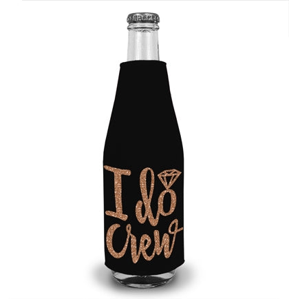I Do Crew Rose Gold Glitter Bottle Cooler