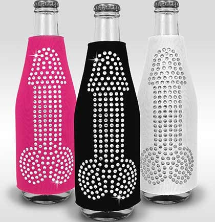 Rhinestone Penis Bottle Cooler