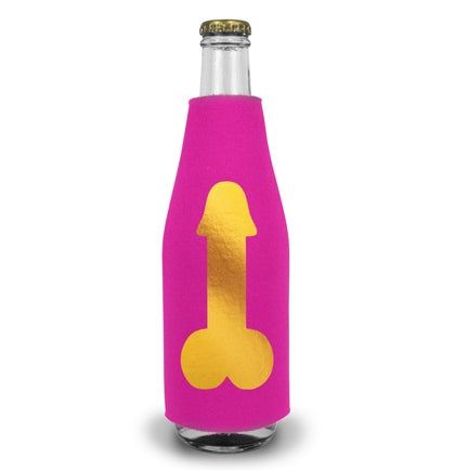 Gold Foil Pecker Bottle Cooler  Bachelorette Party Gift Ideas for