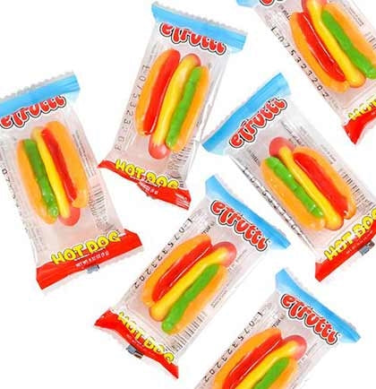 Everyone loves a little innuendo and this set of mini Wiener Gummy candy will not disappoint. The set of gummies (actually a hot dog, bun and trimmings) are a yummy and hilarious addition to your Bachelorette Party! P