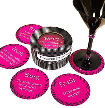 Animal Print Truth or Dare Game Coasters